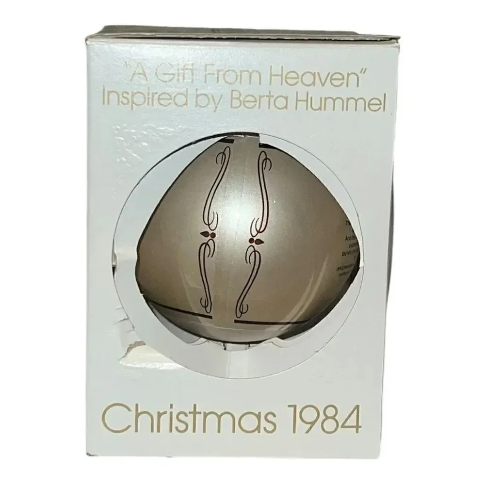 Schmid Berta HummelA Gift from Heaven 1984 Christmas Glass Ornament W Box